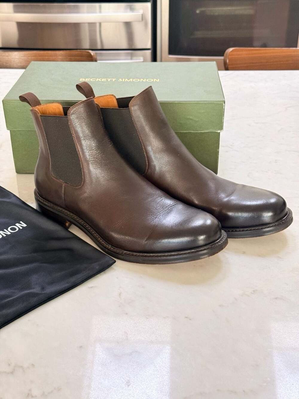 Beckett Simonon Maisen Brown Leather Chelsea Boots 12
